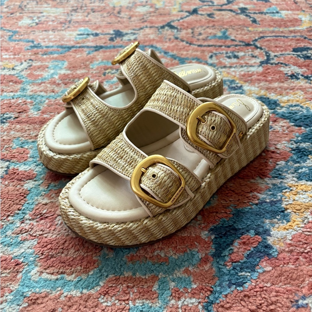 Sam Edelman SZ 7 Women’s Sandals with Chunky Gold Buckle